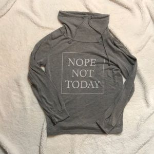 Graphic cowl sweatshirt